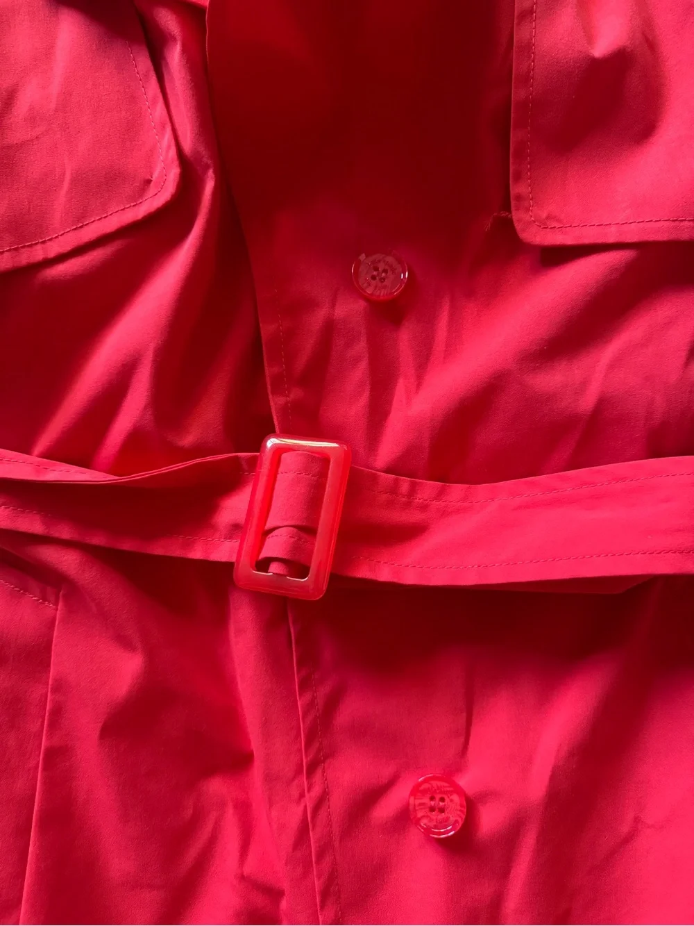 kate spade Vibrant Red Trench Coat with Belt